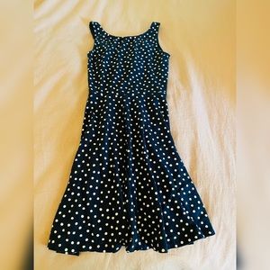 H&M Navy and White Polka Dot Dress